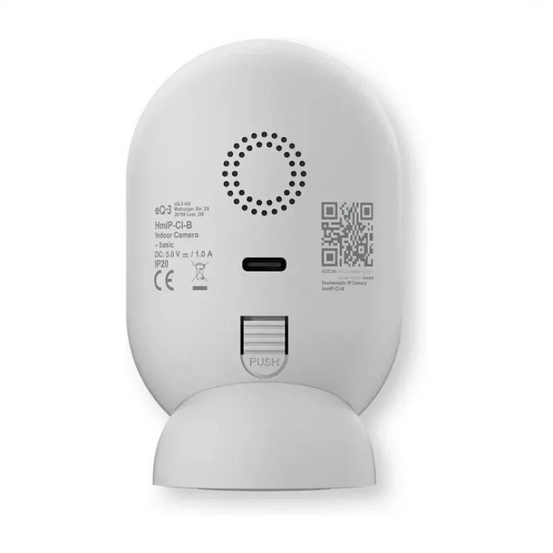Homematic IP Indoor Camera basic (HmIP-CI-B) – 3 MP Wi-Fi Security Camera, White/Black