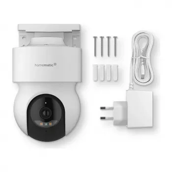 Homematic IP āra kamera (HmIP-CO) balta, 5MP, WLAN – viedās mājas drošības kamera