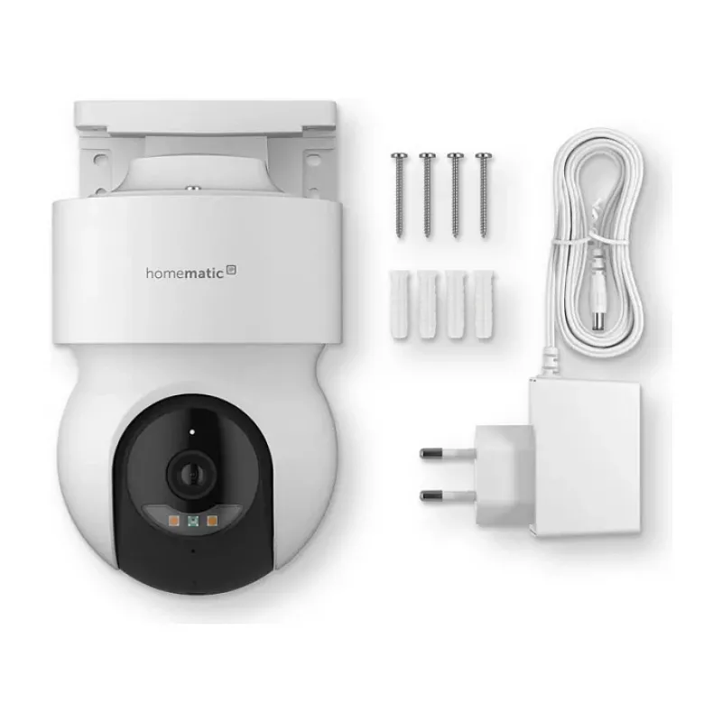 Homematic IP āra kamera (HmIP-CO) balta, 5MP, WLAN – viedās mājas drošības kamera