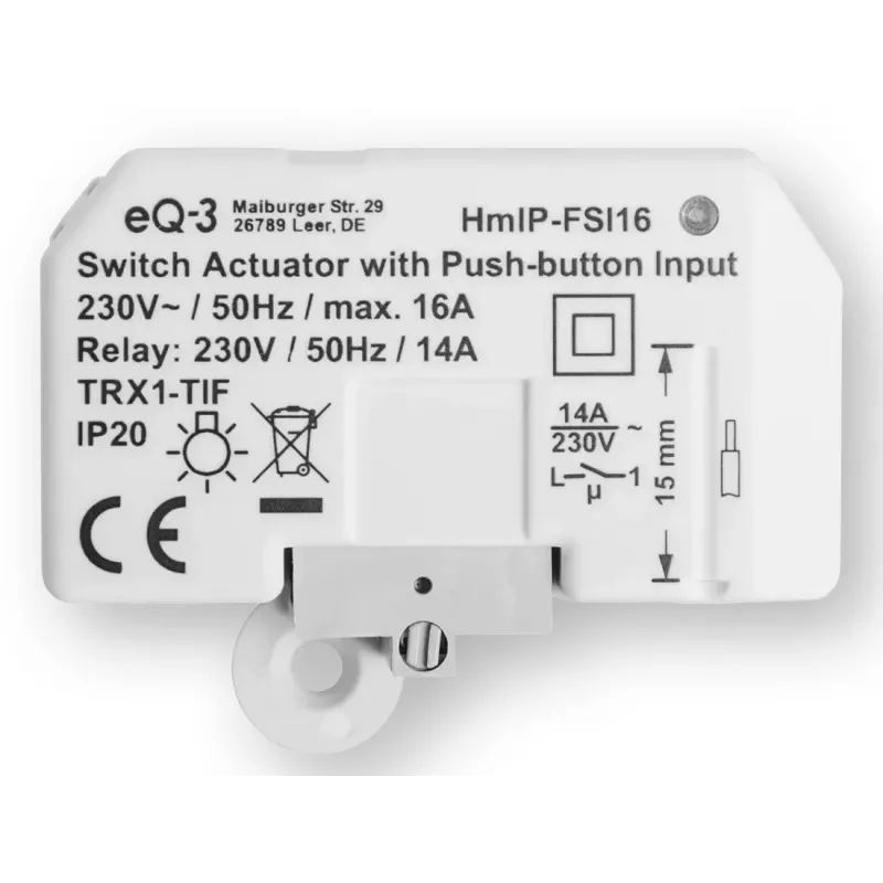 Homematic IP Switching Actuator with Push-Button Input, Flush-Mounted V2