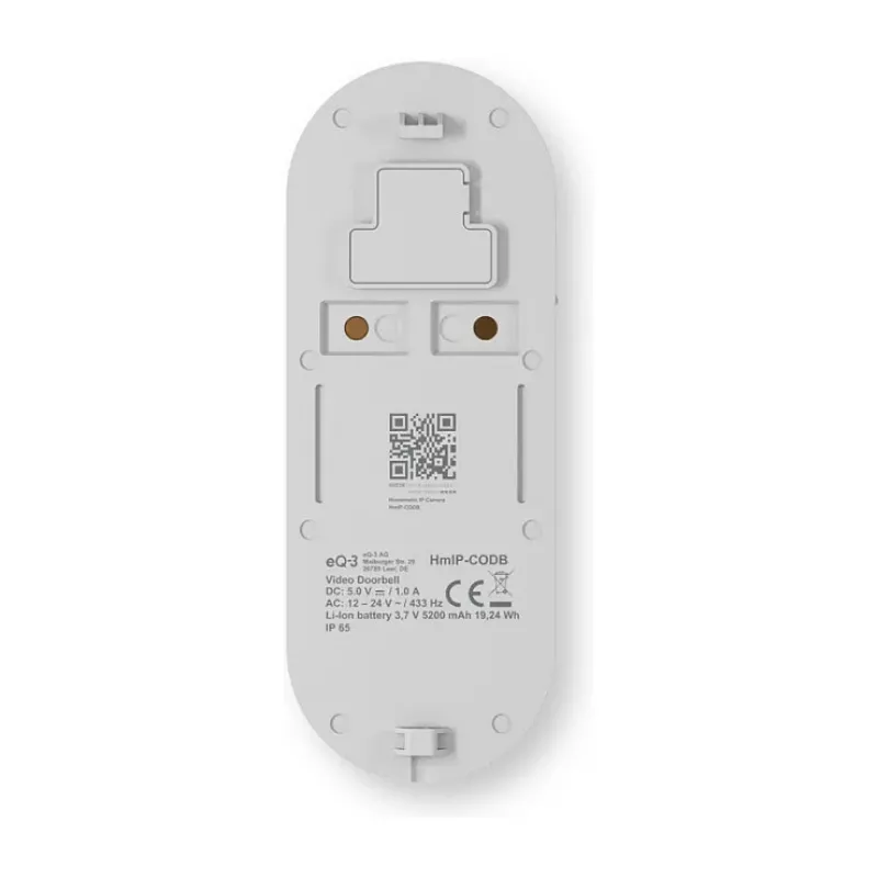 Homematic IP Video durvju zvans HmIP-CODB, 3 MP, Wi-Fi, balts