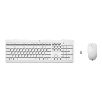 HP 230 bezvadu peles un tastatūras komplekts - Melns - QWERTY pilna izmēra - RF 2.4 GHz - Optiskā 1600 DPI - Izturīgs pret izšļakstīšanos