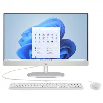 HP 24-cr0430ng 23,8 collu All-in-One galddators, Intel Core i3-1315U, 8GB RAM, 256GB SSD, Windows 11 Home, balts