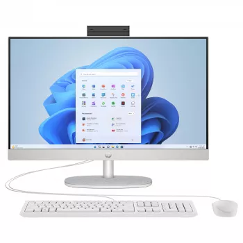 HP 24-cr0450ng All-in-One PC, 23,8 collu FHD IPS, Intel Core i5-1334U, 8 GB RAM, 512 GB SSD, Windows 11 Home, balts