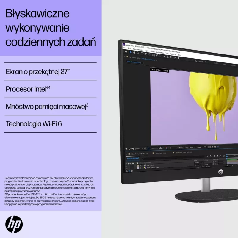 HP 27-cr0224nw Intel Core i5-1335U 27 collu Full HD All-in-One dators, 16 GB DDR4, 512 GB SSD, FreeDOS, Balts