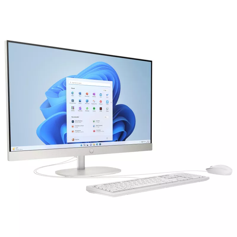 HP 27-cr0457ng All-in-One dators, 27 collu FHD displejs, Intel Core i5-1335U, 8GB RAM, 512GB SSD, Windows 11 Home, balts