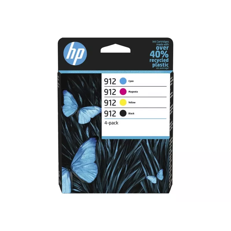 HP 912 oriģinālā tintes kasetne 4-pack (melna, ciāna, fuksīna, dzeltena) - 6ZC74AE#30B