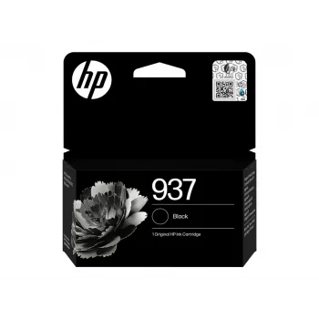 HP 937 melna oriģinālā tintes kasetne – pigmenta bāzes, standarta ietilpība (4S6W5NE#LS3)