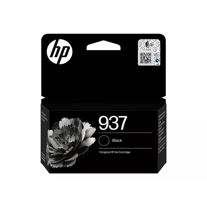 HP 937 melna oriģinālā tintes kasetne – pigmenta bāzes, standarta ietilpība (4S6W5NE#LS3)