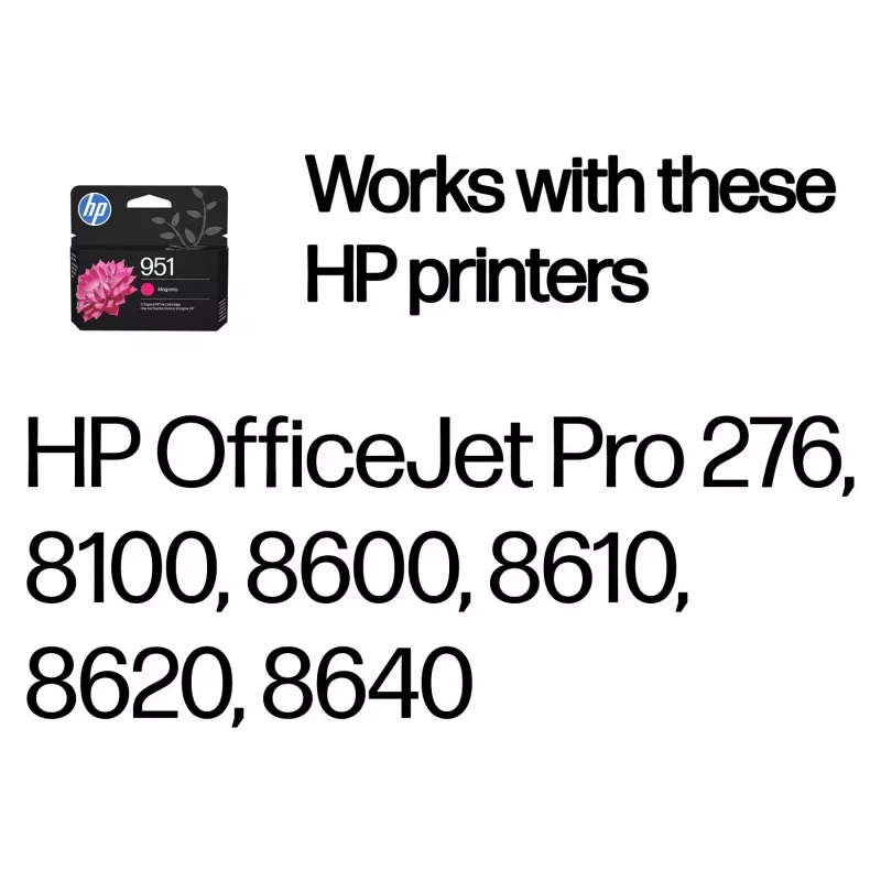 HP 951 oriģinālā fuksīna tintes kasetne 8ml (700 lapas) priekš Officejet Pro