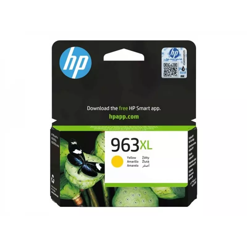 HP 963XL augstas ietilpības dzeltena oriģinālā tintes kasetne (3JA29AE)
