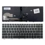 HP EliteBook 840 G5 / 846 G5 / 745 G5 rezerves klaviatūra - sudraba, ar apgaismojumu, US English izkārtojums