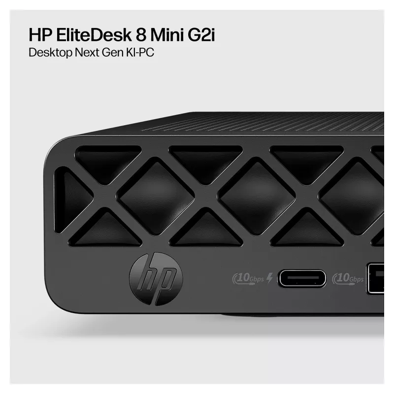 HP EliteDesk 8 Mini G2i Mini PC, Intel Core Ultra 7 356H, 32GB DDR5 RAM, 1TB NVMe SSD, Windows 11 Pro, melns