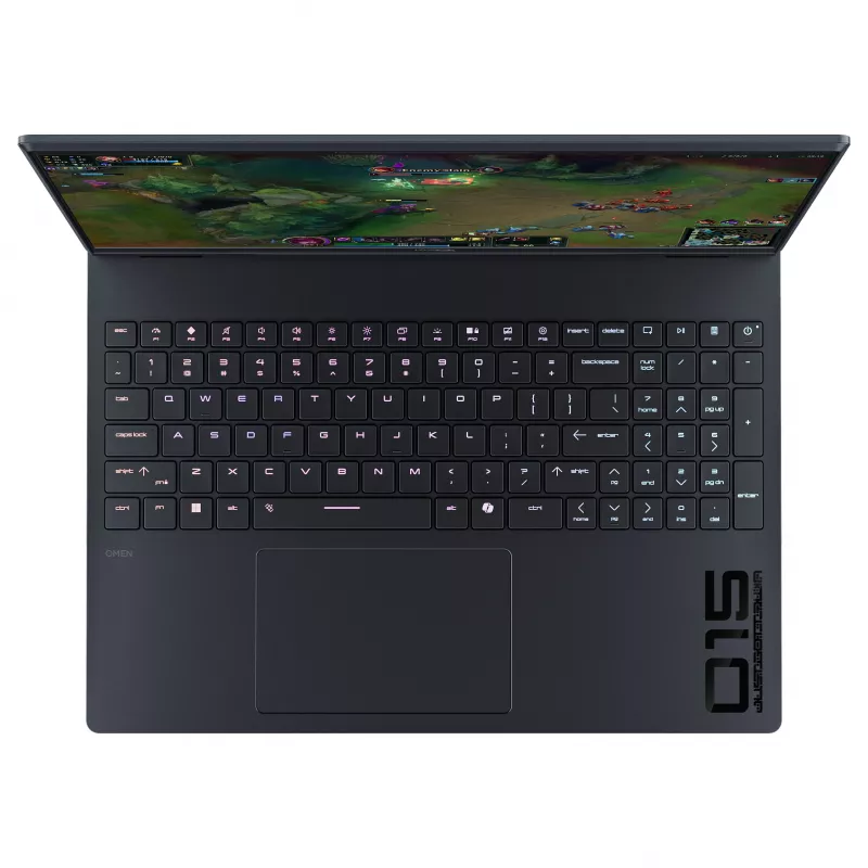 HP HyperX OMEN 15-ga0170ng spēļu klēpjdators, 15,6 collu FHD IPS 144Hz, Intel Core i5-14650HX, 16GB DDR5 RAM, 1TB SSD, NVIDIA GeForce RTX 5060, Windows 11 Home, vācu tastatūra, Shadow Black