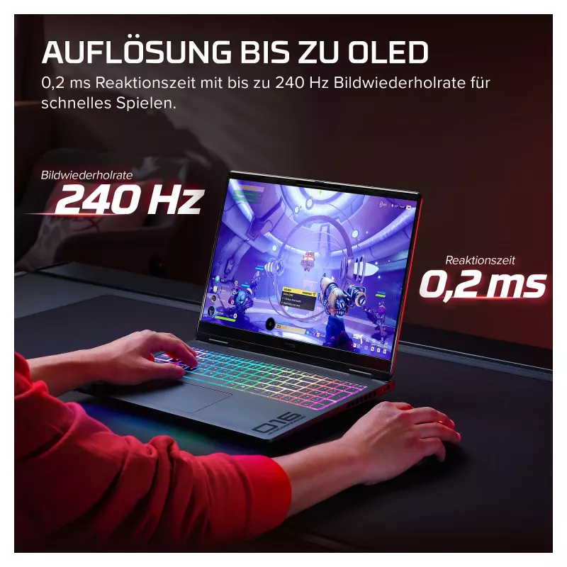 HP HyperX OMEN 16-ah1470ng spēļu klēpjdators, AMD Ryzen 7, RTX 5070 Ti, 32GB RAM, 1TB SSD, 16,1 collu QHD 270Hz, Windows 11 Home