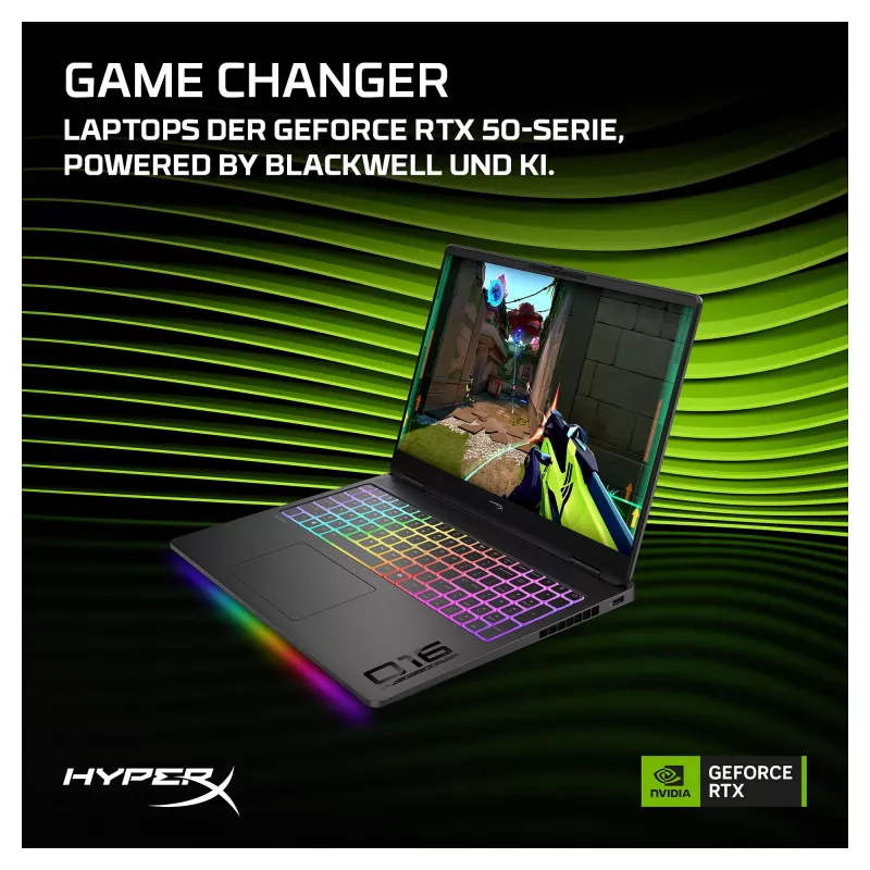 HP HyperX OMEN 16-ah1470ng spēļu klēpjdators, AMD Ryzen 7, RTX 5070 Ti, 32GB RAM, 1TB SSD, 16,1 collu QHD 270Hz, Windows 11 Home