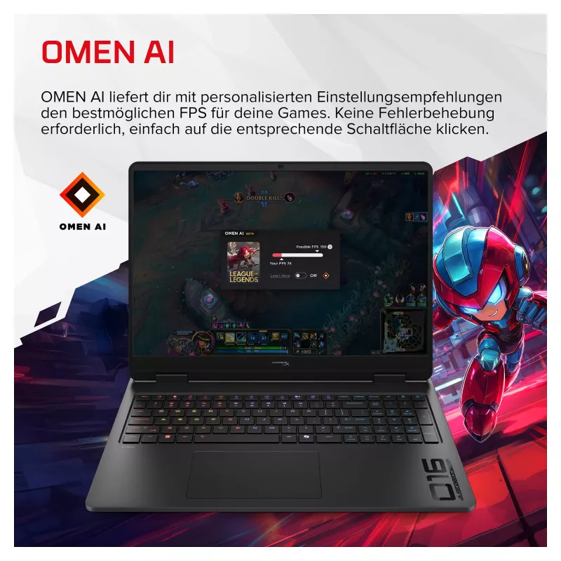 HP HyperX OMEN 16-am2173ng spēļu klēpjdators, 16.1 inch QHD 165Hz, Intel Core i7-14650HX, 24GB RAM, 1TB SSD, RTX 5070, Windows 11 Home