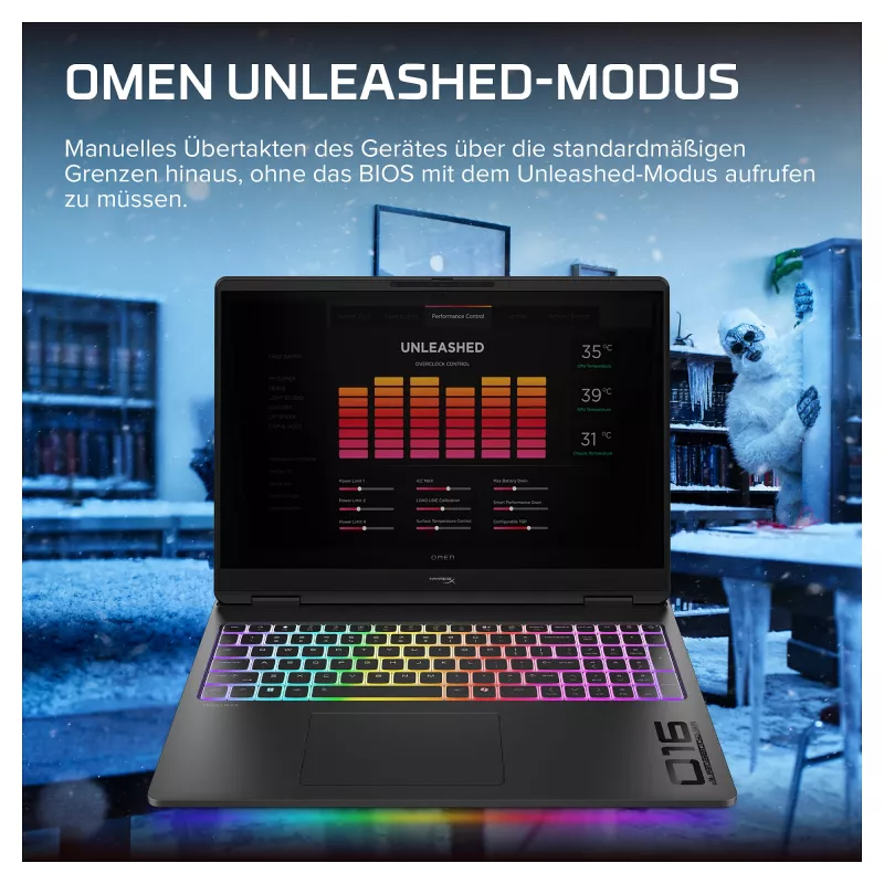 HP OMEN 16-ak1470ng spēļu klēpjdators, 16,1 collu QHD 165Hz, AMD Ryzen AI 7, 32GB RAM, 1TB SSD, RTX 5070 Ti, Windows 11 Home