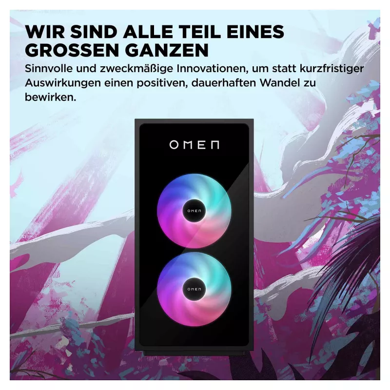 HP OMEN GT16-1474ng 35L spēļu galddators, AMD Ryzen 7 9800X3D, 32GB DDR5, 1TB SSD, NVIDIA GeForce RTX 5070, Windows 11 Home, Shadow Black