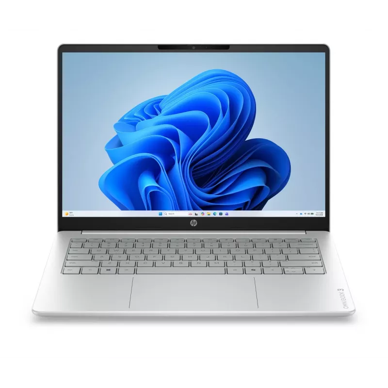 HP OmniBook 3 14-hu0012nwx 14 inch 2K IPS klēpjdators - Intel Core 3 100U, 8GB DDR5, 256GB SSD, Windows 11 Home, Glacier Silver