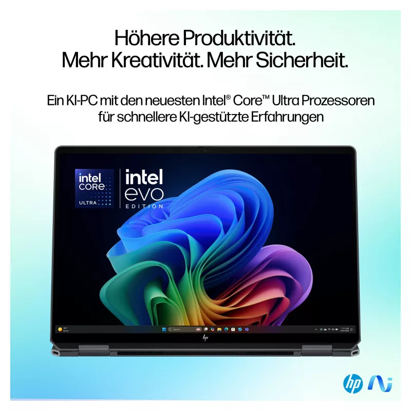 HP OmniBook Ultra Flip 14-fh0678ng 2-in-1 klēpjdators, Intel Core Ultra 7, 32GB RAM, 1TB SSD, 14 collu OLED skārienekrāns, Windows 11 Home, dabīgs sudrabs