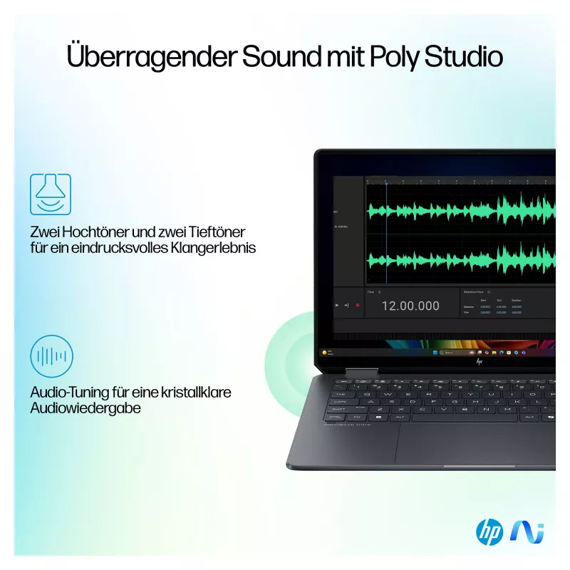 HP OmniBook Ultra Flip 14-fh0678ng 2-in-1 klēpjdators, Intel Core Ultra 7, 32GB RAM, 1TB SSD, 14 collu OLED skārienekrāns, Windows 11 Home, dabīgs sudrabs