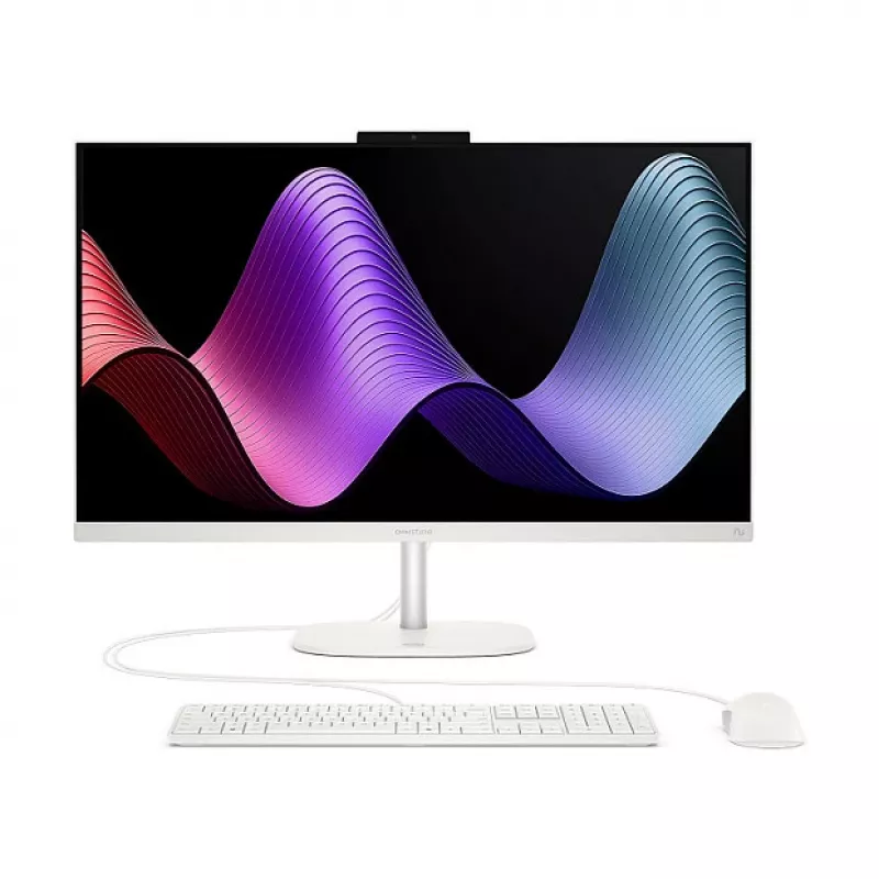 HP OmniStudio 27-cw0450ng All-in-One PC, 27 collu FHD displejs, AMD Ryzen AI 5, 16GB RAM, 512GB SSD, Windows 11 Home, balts