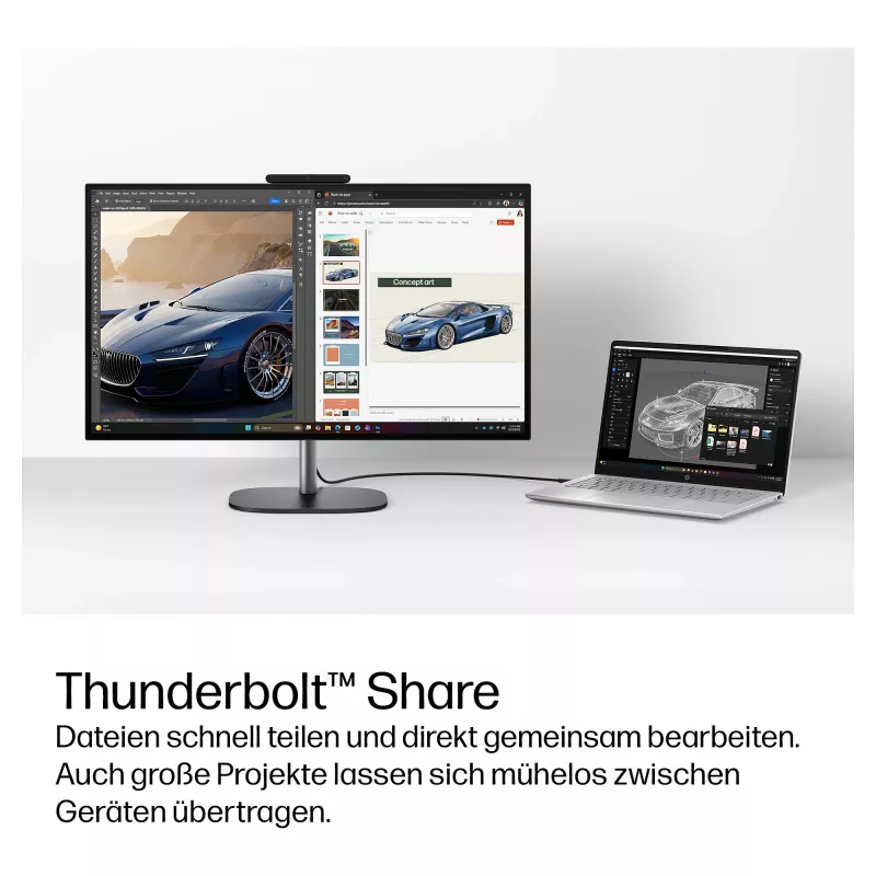 HP OmniStudio X 27-cx0452ng All-in-One dators, 27 collu QHD IPS displejs, Intel Core Ultra 5, 24GB DDR5 RAM, 1TB SSD, Windows 11 Home, balts