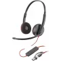 HP Poly Blackwire 3220 stereo USB-C vadu austiņas + USB-C/A adapteris, melnas