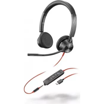 HP Poly Blackwire 3325 Stereo Microsoft Teams Certified USB-C austiņas +3.5mm spraudnis +USB-C/A adapteris