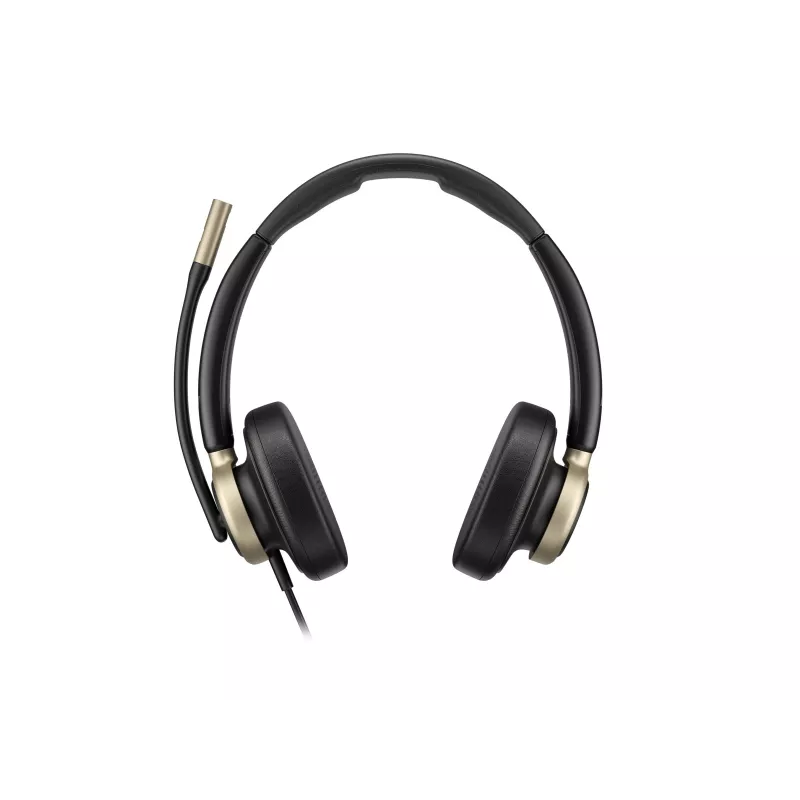 HP Poly Mission 825 Stereo USB vadu austiņas ar aktīvo trokšņu slāpēšanu, melnas, sertificētas Microsoft Teams, Zoom, Google Meet, Works With Chromebook