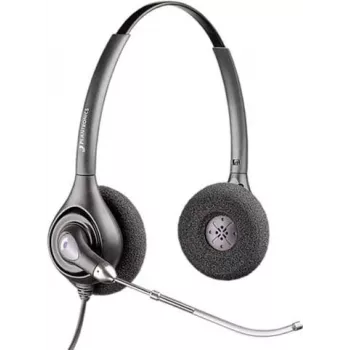 HP POLY Plantronics SupraPlus H261H binaurais platjoslas vadu austiņu komplekts ar trokšņu slāpēšanas mikrofonu (87129-02)