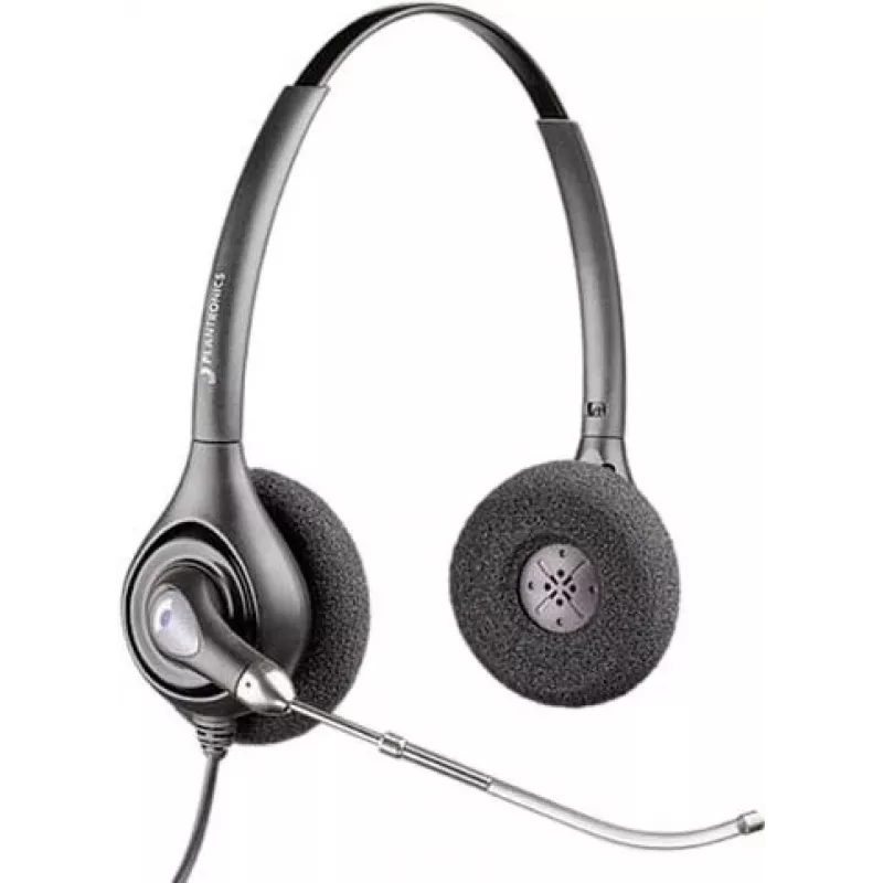 HP POLY Plantronics SupraPlus H261H binaurais platjoslas vadu austiņu komplekts ar trokšņu slāpēšanas mikrofonu (87129-02)