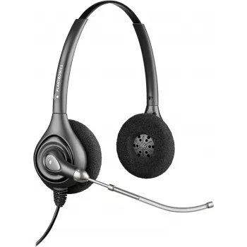HP POLY Plantronics SupraPlus H261H binaurais platjoslas vadu austiņu komplekts ar trokšņu slāpēšanas mikrofonu (87129-02)