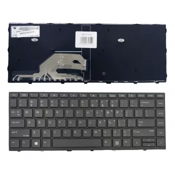 HP ProBook 430 G5 / 440 G5 klēpjdatora tastatūras komplekts ar rāmi, US English, ar apgaismojumu, melns