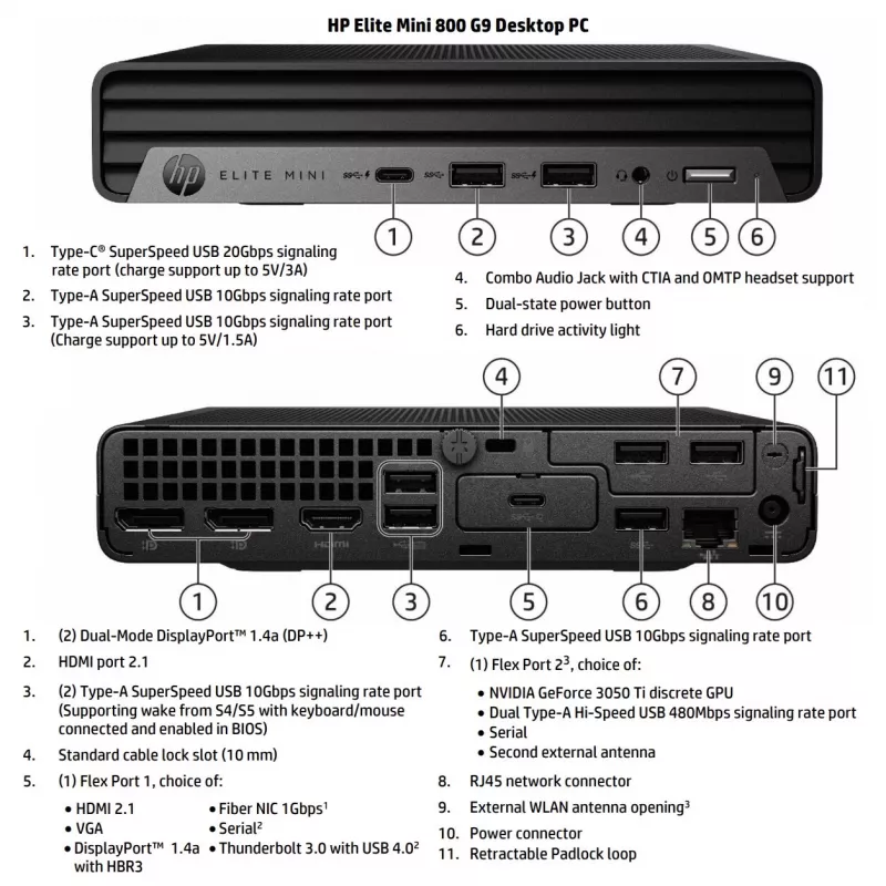 HP Renewed Elite Mini 800 G9 Desktop PC - Intel Core i5-12500T, 16GB RAM, 256GB SSD, Intel UHD Graphics 770, Windows 11 Pro
