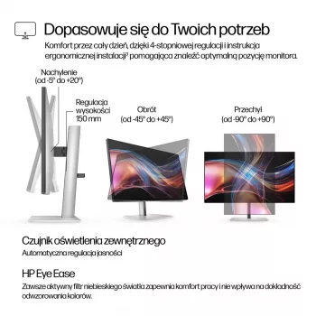 HP S7 Pro 727pu 27 inch WQHD IPS monitors - 2560x1440, 120Hz, HDR, 5ms, Thunderbolt, HDMI, DisplayPort, Pivot