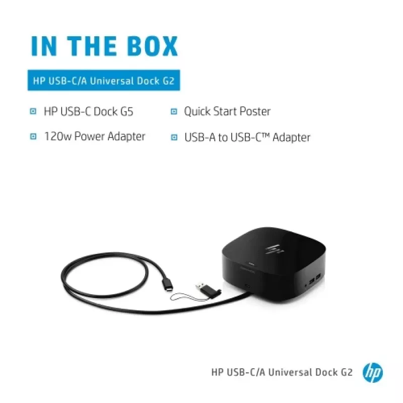 HP USB-C Dock G5 (5TW10AA) Docking Station, Melns