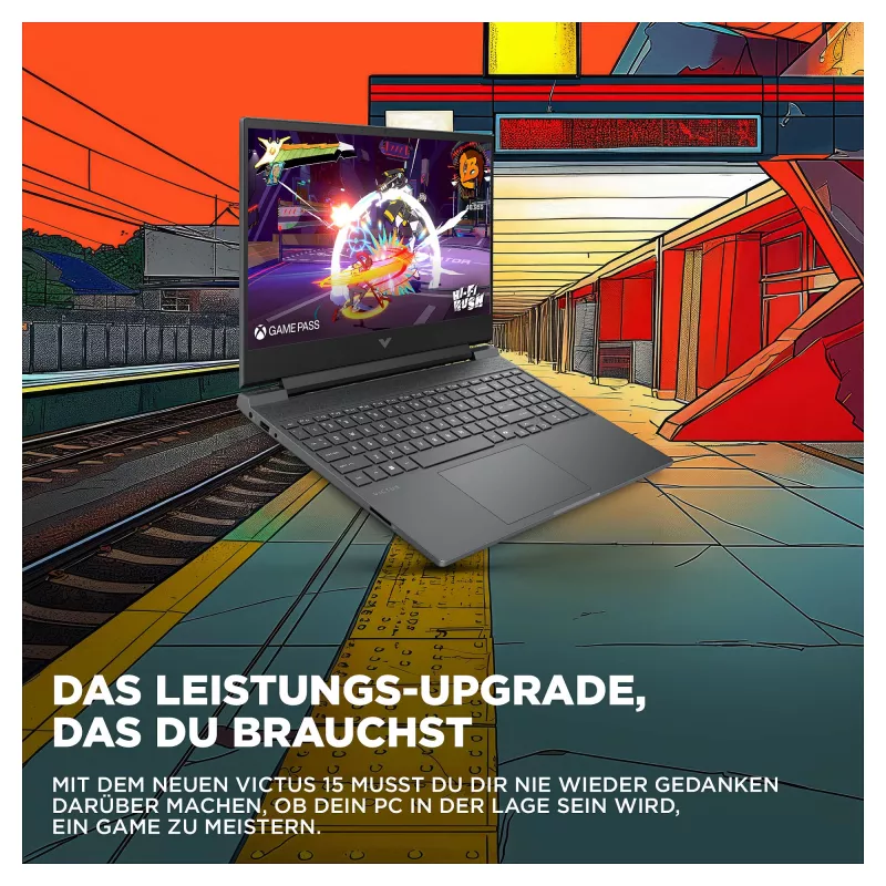 HP Victus 15-fa2140ng 15,6 collu Full HD 144Hz spēļu klēpjdators, Intel Core i5-13420H, 16GB RAM, 512GB SSD, NVIDIA GeForce RTX 3050, FreeDOS, vācu tastatūra