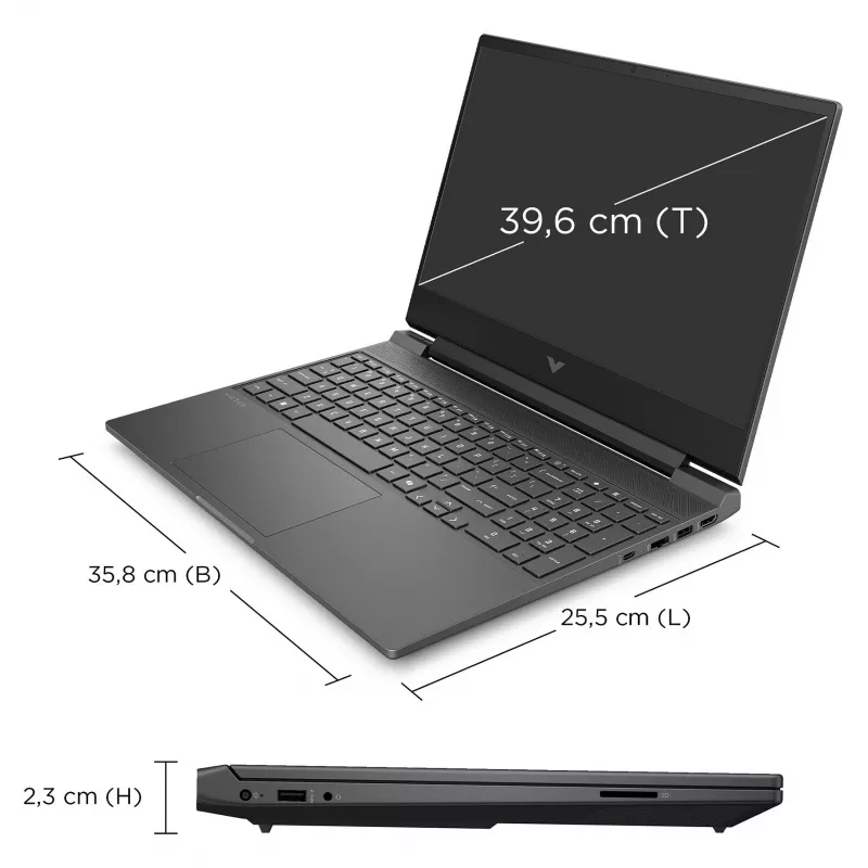 HP Victus 15-fb3450ng spēļu klēpjdators, AMD Ryzen 5 240, 12GB RAM, 512GB SSD, RTX 5050, FreeDOS