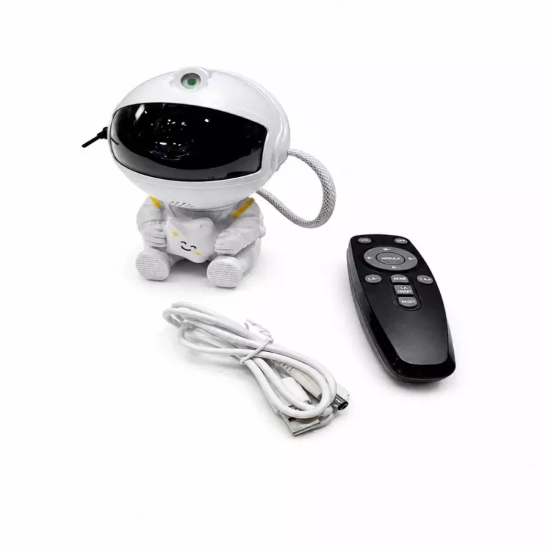 HQ Sitting Astronaut Star Sky & Nebula Projector with 360° Rotating Head and Remote Control White