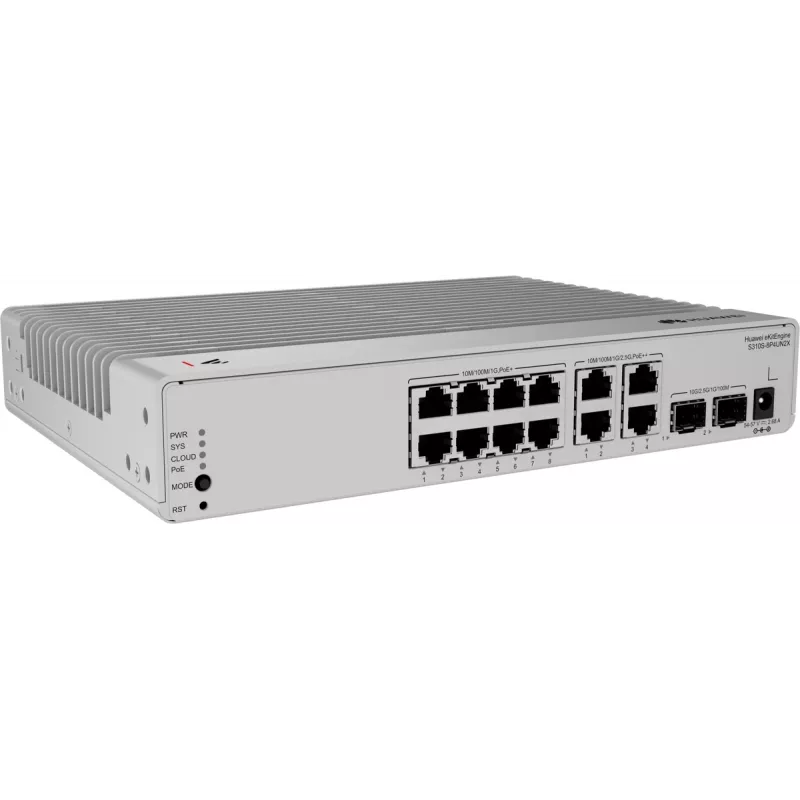 HUAWEI S310S-8P4UN2X komutators, 8x Gigabit PoE+ porti, 4x 2.5G PoE++ porti, 12 portu pārvaldāms tīkla komutators 98012849