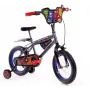 Huffy Avengers 14-Inch Kids Bike - Steel Frame, Training Wheels, Red/Blue/Black