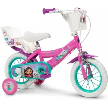 Huffy Gabbys 12 G meiteņu velosipēds – 12 collu ar treniņriteņiem, grozu un lentēm, rozā (22375W)