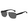 HUGO BOSS BLACK BOSS1441S807 Vīriešu taisnstūra saulesbrilles - Melns rāmis, pelēkas lēcas 60/16/150 mm