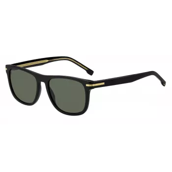HUGO BOSS BLACK BOSS1626S807 Vīriešu saulesbrilles Kvadrātveida Acetāts Melns Rāmis Pelēkas Lēcas 55mm