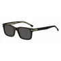 HUGO BOSS BLACK BOSS1628S807 Taisnstūra saulesbrilles, melns rāmis, pelēkas lēcas, 54/19/145 mm