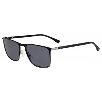HUGO BOSS MELNAS SAULESBRILES BOSS1004SITO6 Taisnstūra Acetāta Rāmis Pelēkas Lēcas 56/17/145 mm