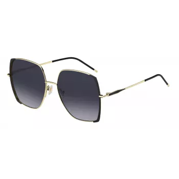 HUGO BOSS BLACK Sieviešu saulesbrilles BOSS1707SRHL - Kvadrātveida acetāta rāmis, pelēkas polikarbonāta lēcas, UV400 aizsardzība, 58 mm lēcu platums