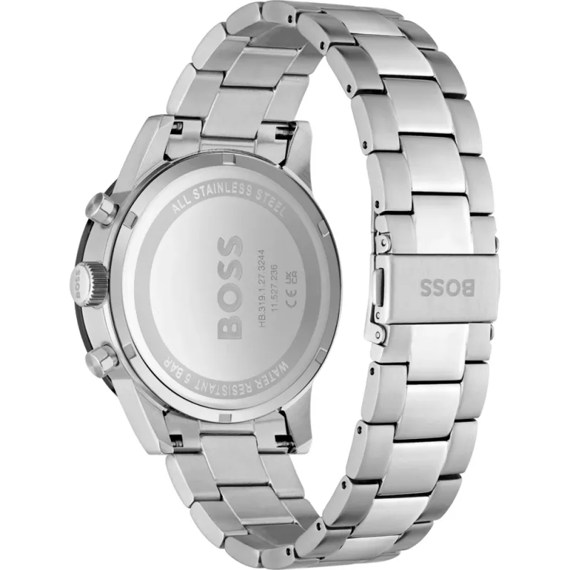 HUGO BOSS Vīriešu hronogrāfa pulkstenis Velocity 1513922 44mm Nerūsējošais tērauds Zils ciparnīca